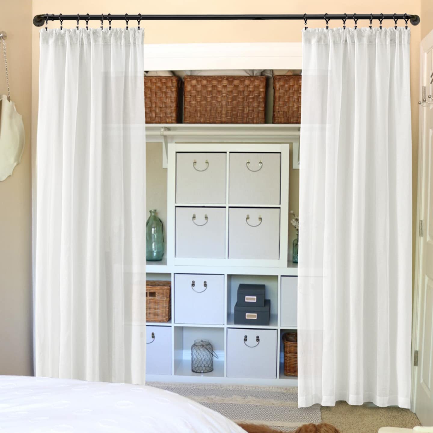 Amazon.com: SHINELAND Linen Closet Curtains for Open Closet